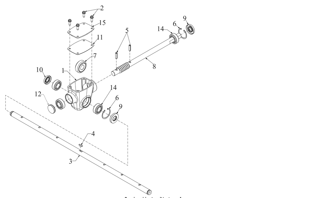 Auger Gearbox Assembly Diagram and Parts List for 2X30-INCHHP (31AH5DVU710)(2019) Cub Cadet Snow Blower